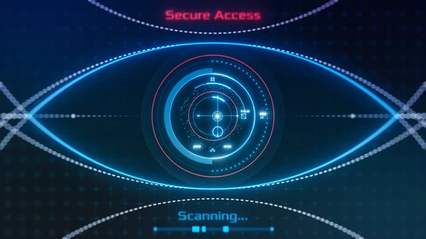 Futuristic Biometric Access Eye Scan Recognition Hud Accès Sécurisé Cybersécurité — Photo