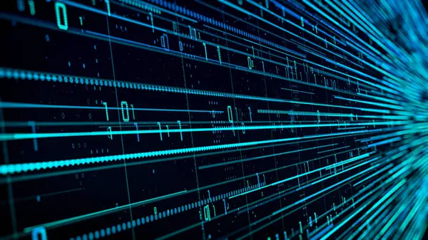 Digitaler Datenfluss Datenwissenschaftliches Konzept Maschinelles Lernen Big Data Globale Hochgeschwindigkeitsverbindungen — Stockfoto