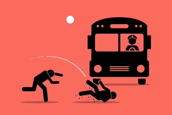 Ρίξε Κάποιον Κάτω Από Λεωφορείο Vector Illustrations Clip Art Απεικονίζει — Διανυσματικό Αρχείο