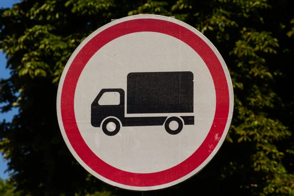 Tráfico Señales Tráfico Prohíbe Camiones — Foto de Stock
