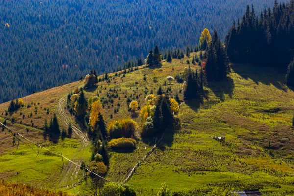Krásná Podzimní Scenérie Nádherný Podzimní Pohled Horské Údolí Nádherná Ranní — Stock fotografie