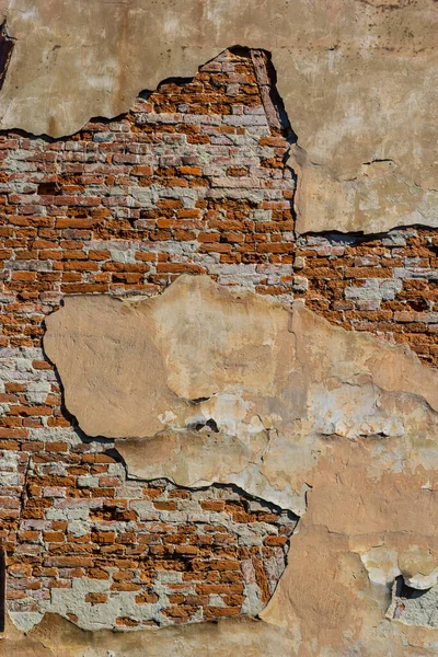 Alten Beton Gips Ziegelsteinwand Textur Städtischen Hintergrund — Stockfoto