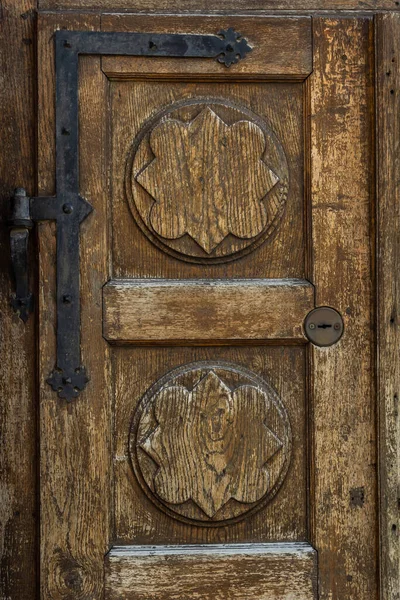 Krásné Starožitné Dřevěné Dveře Textura Lvovská Ukrajina — Stock fotografie