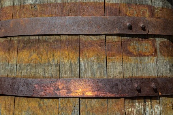 Oude Houten Panelen Textuur Met Roestige Metalen Ondergrond — Stockfoto