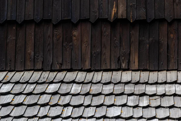 パースペクティブ木製の屋根のテクスチャ 古い木製の屋根のテクスチャ — ストック写真