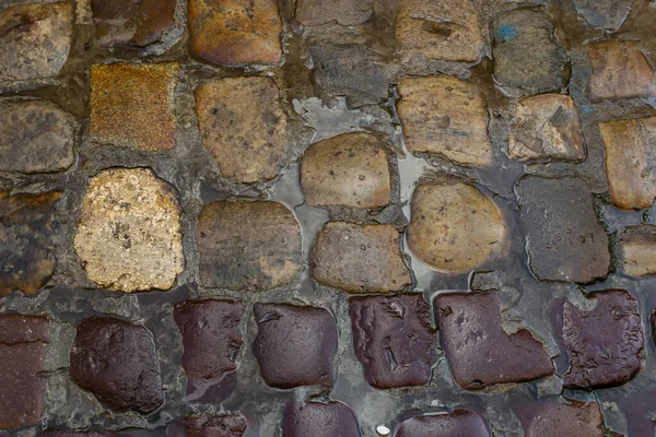 Грязные Гранитные Плиты Городе Дорога Тротуарных Камней Фона Текстуры Старая — стоковое фото