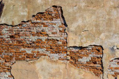 doku kentsel arka plan eski beton sıva tuğla duvar.