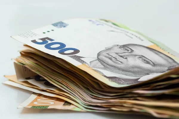 Ukrayna Nın Parası Ukrayna Hryvnia Banknotlarının Geçmişi Hryvnia 500 200 — Stok fotoğraf