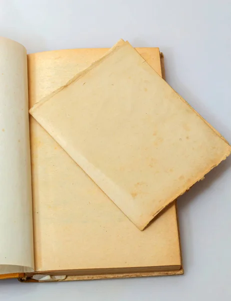 Abra Livro Antigo Com Páginas Branco Espaço Livre Para Texto — Fotografia de Stock