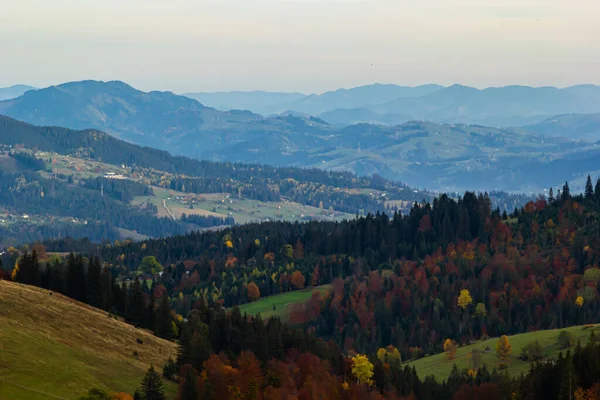 Karpat Dağları Ukrayna Kırsal Çayırları Olan Güzel Bir Manzara — Stok fotoğraf
