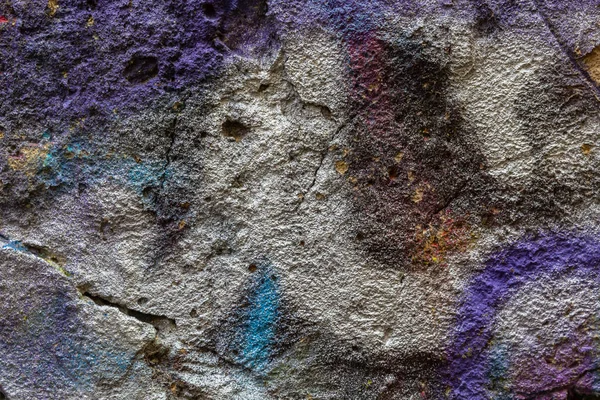 Stenen Muur Met Veelkleurige Verf Close Achtergrond Baksteen Creatief — Stockfoto