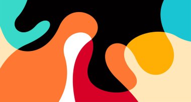 Soyut sıvı şekil. Sıvı geometrik tasarım. Geometrik çizgiler, noktalar, batik Endonezya desenli izole eğimli dalgalar. Vektör illüstrasyon tasarımı.