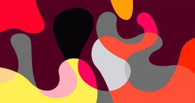 Soyut sıvı şekil. Sıvı geometrik tasarım. Geometrik çizgiler, noktalar, batik Endonezya desenli izole eğimli dalgalar. Vektör illüstrasyon tasarımı.