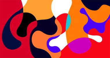 Soyut sıvı şekil. Sıvı geometrik tasarım. Geometrik çizgiler, noktalar, batik Endonezya desenli izole eğimli dalgalar. Vektör illüstrasyon tasarımı.