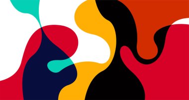 Soyut sıvı şekil. Sıvı geometrik tasarım. Geometrik çizgiler, noktalar, batik Endonezya desenli izole eğimli dalgalar. Vektör illüstrasyon tasarımı.