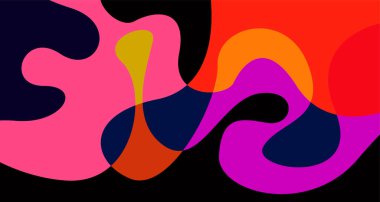 Soyut sıvı şekil. Sıvı geometrik tasarım. Geometrik çizgiler, noktalar, batik Endonezya desenli izole eğimli dalgalar. Vektör illüstrasyon tasarımı.