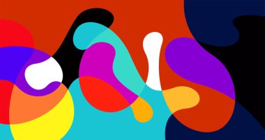 Soyut sıvı şekil. Sıvı geometrik tasarım. Geometrik çizgiler, noktalar, batik Endonezya desenli izole eğimli dalgalar. Vektör illüstrasyon tasarımı.