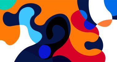 Soyut sıvı şekil. Sıvı geometrik tasarım. Geometrik çizgiler, noktalar, batik Endonezya desenli izole eğimli dalgalar. Vektör illüstrasyon tasarımı.