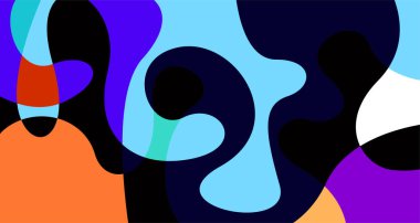 Soyut sıvı şekil. Sıvı geometrik tasarım. Geometrik çizgiler, noktalar, batik Endonezya desenli izole eğimli dalgalar. Vektör illüstrasyon tasarımı.