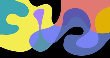 Soyut sıvı şekil. Sıvı geometrik tasarım. Geometrik çizgiler, noktalar, batik Endonezya desenli izole eğimli dalgalar. Vektör illüstrasyon tasarımı.