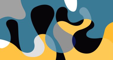 Soyut sıvı şekil. Sıvı geometrik tasarım. Geometrik çizgiler, noktalar, batik Endonezya desenli izole eğimli dalgalar. Vektör illüstrasyon tasarımı.