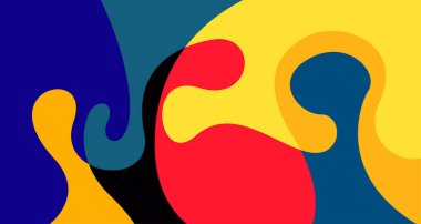 Abstract liquid shape. Fluid geometric design. Isolated gradient waves with geometric lines, dots, batik Indonesia pattern. Vector illustration design.
