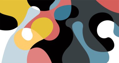 Soyut sıvı şekil. Sıvı geometrik tasarım. Geometrik çizgiler, noktalar, batik Endonezya desenli izole eğimli dalgalar. Vektör illüstrasyon tasarımı.