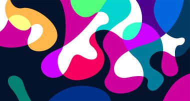 Soyut sıvı şekil. Sıvı geometrik tasarım. Geometrik çizgiler, noktalar, batik Endonezya desenli izole eğimli dalgalar. Vektör illüstrasyon tasarımı.