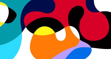 Soyut sıvı şekil. Sıvı geometrik tasarım. Geometrik çizgiler, noktalar, batik Endonezya desenli izole eğimli dalgalar. Vektör illüstrasyon tasarımı.