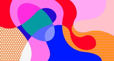 Sosyal medya pankartı tasarımı için vektör renkli soyut sıvı ve akışkan arkaplan