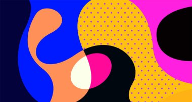 Sosyal medya pankartı tasarımı için vektör renkli soyut sıvı ve akışkan arkaplan