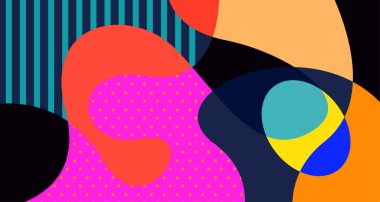 Sosyal medya pankartı tasarımı için vektör renkli soyut sıvı ve akışkan arkaplan