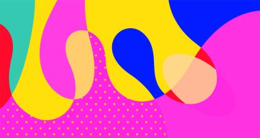 Sosyal medya pankartı tasarımı için vektör renkli soyut sıvı ve akışkan arkaplan