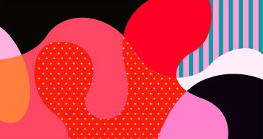 Sosyal medya pankartı tasarımı için vektör renkli soyut sıvı ve akışkan arkaplan