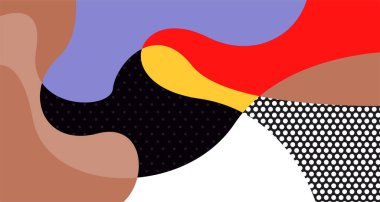 Sosyal medya pankartı tasarımı için vektör renkli soyut sıvı ve akışkan arkaplan