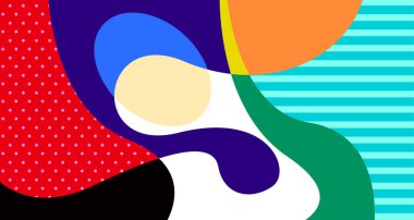 Sosyal medya pankartı tasarımı için vektör renkli soyut sıvı ve akışkan arkaplan