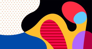 Sosyal medya pankartı tasarımı için vektör renkli soyut sıvı ve akışkan arkaplan