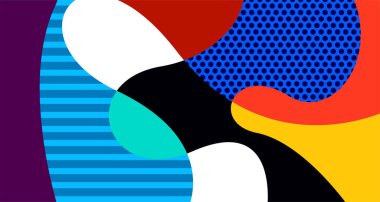 Sosyal medya pankartı tasarımı için vektör renkli soyut sıvı ve akışkan arkaplan