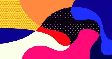 Sosyal medya pankartı tasarımı için vektör renkli soyut sıvı ve akışkan arkaplan