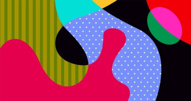 Sosyal medya pankartı tasarımı için vektör renkli soyut sıvı ve akışkan arkaplan