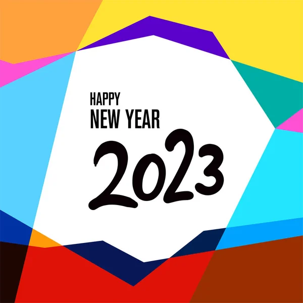 stock vector Happy New Year 2023 colorful abstract background for social media design