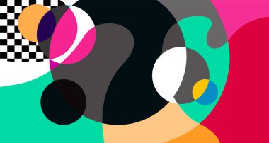 Soyut sıvı şekil. Sıvı geometrik tasarım. Geometrik çizgiler, noktalar, batik Endonezya desenli izole eğimli dalgalar. Vektör illüstrasyonları.