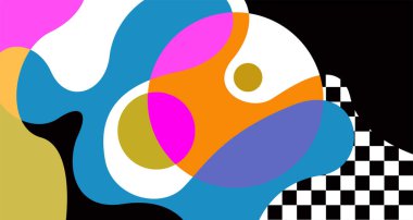 Soyut sıvı şekil. Sıvı geometrik tasarım. Geometrik çizgiler, noktalar, batik Endonezya desenli izole eğimli dalgalar. Vektör illüstrasyonları.