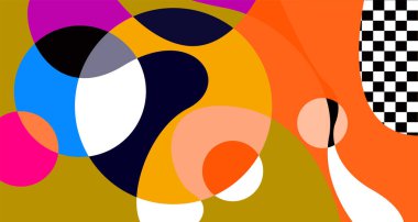 Soyut sıvı şekil. Sıvı geometrik tasarım. Geometrik çizgiler, noktalar, batik Endonezya desenli izole eğimli dalgalar. Vektör illüstrasyonları.