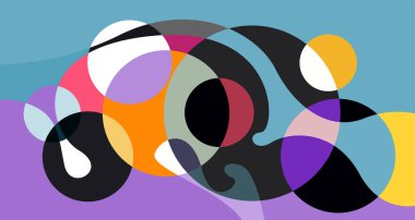 Soyut sıvı şekil. Sıvı geometrik tasarım. Geometrik çizgiler, noktalar, batik Endonezya desenli izole eğimli dalgalar. Vektör illüstrasyon tasarımı.