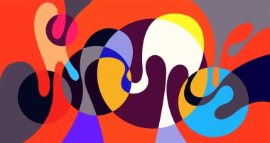 Soyut sıvı şekil. Sıvı geometrik tasarım. Geometrik çizgiler, noktalar, batik Endonezya desenli izole eğimli dalgalar. Vektör illüstrasyon tasarımı.