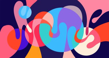 Soyut sıvı şekil. Sıvı geometrik tasarım. Geometrik çizgiler, noktalar, batik Endonezya desenli izole eğimli dalgalar. Vektör illüstrasyon tasarımı.