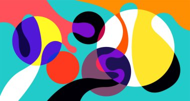 Soyut sıvı şekil. Sıvı geometrik tasarım. Geometrik çizgiler, noktalar, batik Endonezya desenli izole eğimli dalgalar. Vektör illüstrasyon tasarımı.