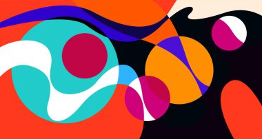 Soyut sıvı şekil. Sıvı geometrik tasarım. Geometrik çizgiler, noktalar, batik Endonezya desenli izole eğimli dalgalar. Vektör illüstrasyon tasarımı.