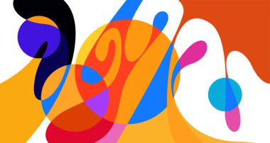 Soyut sıvı şekil. Sıvı geometrik tasarım. Geometrik çizgiler, noktalar, batik Endonezya desenli izole eğimli dalgalar. Vektör illüstrasyon tasarımı.